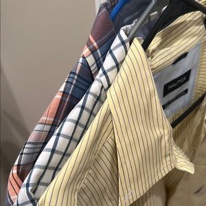 Nautica Yellow Casual Button Down Shirt